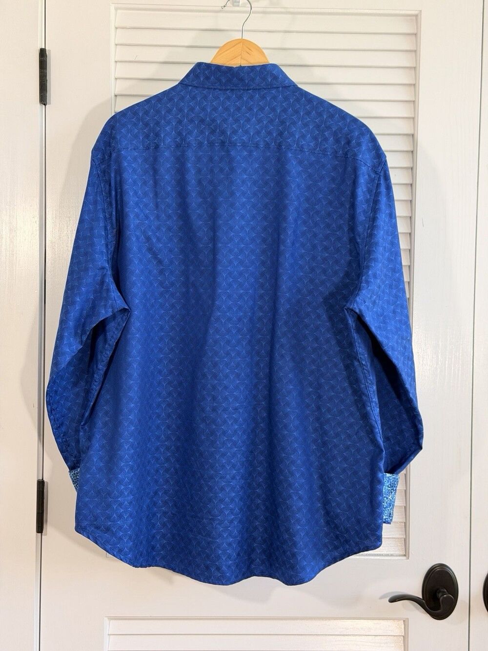 Robert Graham Men’s 2XL Blue Geometric Print Classic Fit Button Down Shirt - Picture 4 of 12